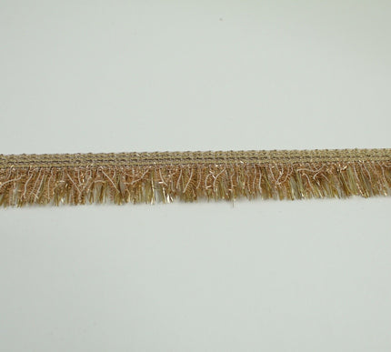 Gold Metallic Fuzzy Weave Fringe Trim Border Ribbon Lace 3cm Wide X731