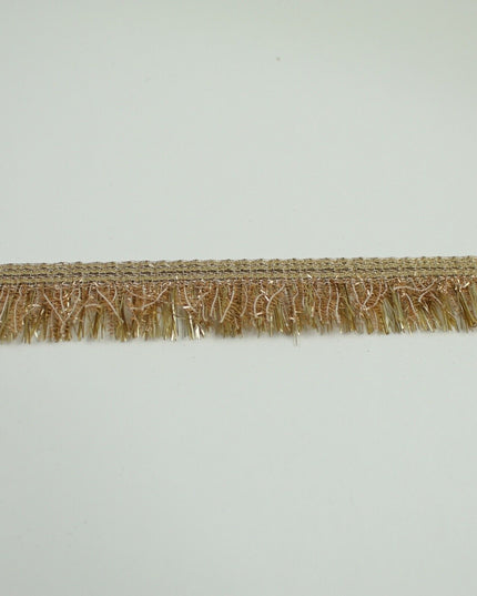 Gold Metallic Fuzzy Weave Fringe Trim Border Ribbon Lace 3cm Wide X731