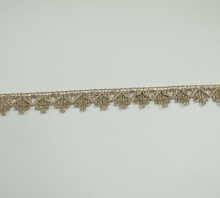 GOLD Slim Metallic Thread Scalloped Trim Border Ribbon Lace 1.5cm Wide