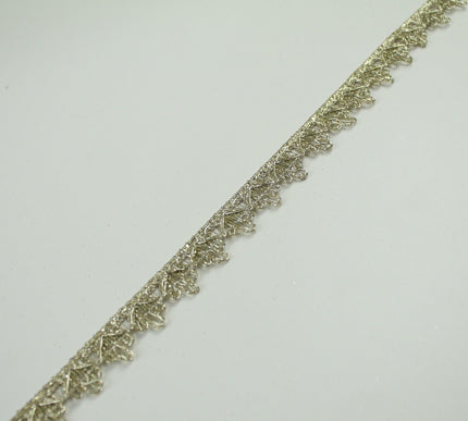 GOLD Slim Metallic Thread Scalloped Trim Border Ribbon Lace 1.5cm Wide