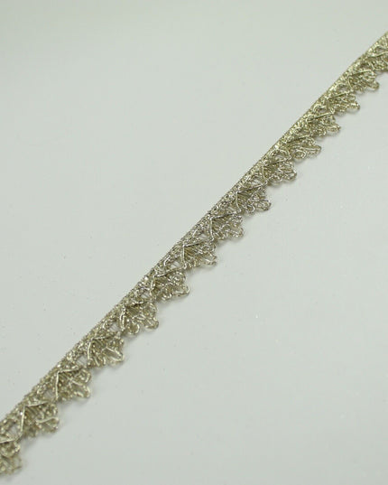 GOLD Slim Metallic Thread Scalloped Trim Border Ribbon Lace 1.5cm Wide