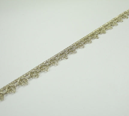 GOLD Slim Metallic Thread Scalloped Trim Border Ribbon Lace 1.5cm Wide