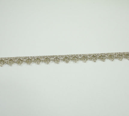 GOLD Slim Metallic Thread Scalloped Trim Border Ribbon Lace 1.5cm Wide