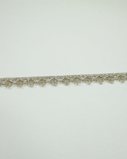 GOLD Slim Metallic Thread Scalloped Trim Border Ribbon Lace 1.5cm Wide