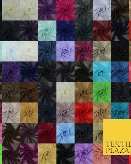 70 COLOURS Plain Dyed Chiffon Fine Soft Georgette Sheer Dress Fabric 57" Wide