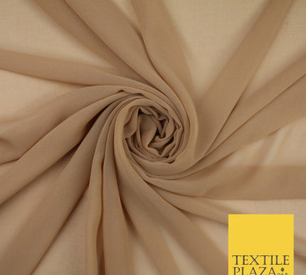 70 COLOURS Plain Dyed Chiffon Fine Soft Georgette Sheer Dress Fabric 57" Wide