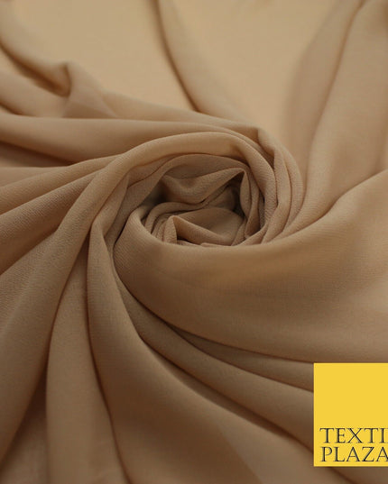 70 COLOURS Plain Dyed Chiffon Fine Soft Georgette Sheer Dress Fabric 57" Wide