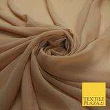 70 COLOURS Plain Dyed Chiffon Fine Soft Georgette Sheer Dress Fabric 57" Wide
