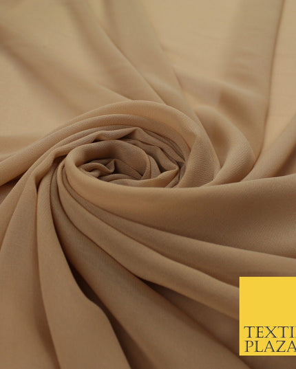 70 COLOURS Plain Dyed Chiffon Fine Soft Georgette Sheer Dress Fabric 57" Wide