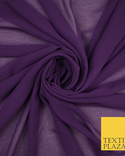 70 COLOURS Plain Dyed Chiffon Fine Soft Georgette Sheer Dress Fabric 57" Wide