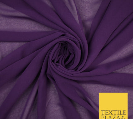 70 COLOURS Plain Dyed Chiffon Fine Soft Georgette Sheer Dress Fabric 57" Wide