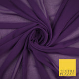 70 COLOURS Plain Dyed Chiffon Fine Soft Georgette Sheer Dress Fabric 57" Wide