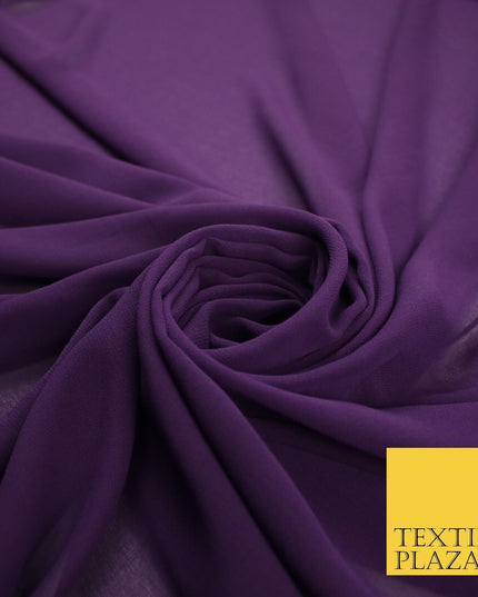 70 COLOURS Plain Dyed Chiffon Fine Soft Georgette Sheer Dress Fabric 57" Wide