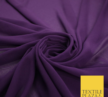 70 COLOURS Plain Dyed Chiffon Fine Soft Georgette Sheer Dress Fabric 57" Wide