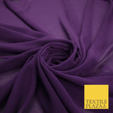 70 COLOURS Plain Dyed Chiffon Fine Soft Georgette Sheer Dress Fabric 57" Wide