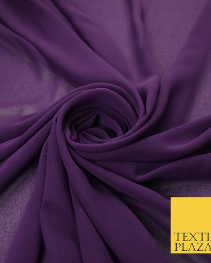 70 COLOURS Plain Dyed Chiffon Fine Soft Georgette Sheer Dress Fabric 57" Wide