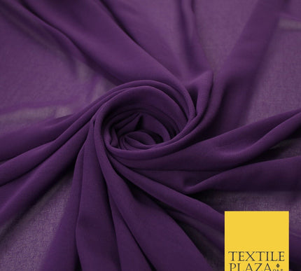 70 COLOURS Plain Dyed Chiffon Fine Soft Georgette Sheer Dress Fabric 57" Wide