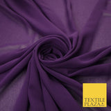 70 COLOURS Plain Dyed Chiffon Fine Soft Georgette Sheer Dress Fabric 57" Wide