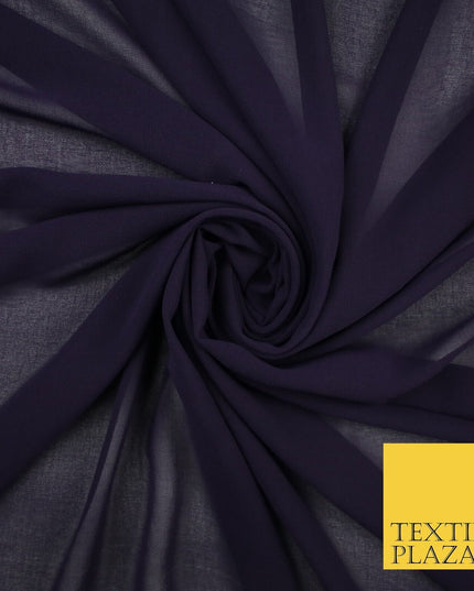 70 COLOURS Plain Dyed Chiffon Fine Soft Georgette Sheer Dress Fabric 57" Wide