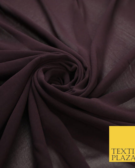 70 COLOURS Plain Dyed Chiffon Fine Soft Georgette Sheer Dress Fabric 57" Wide