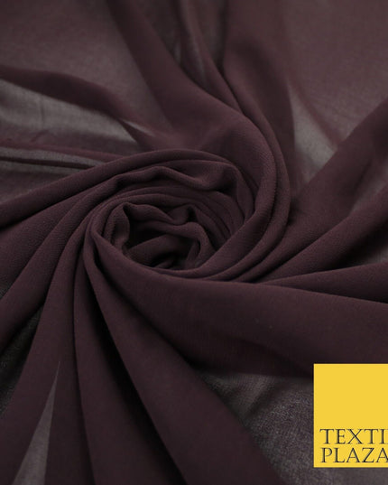 70 COLOURS Plain Dyed Chiffon Fine Soft Georgette Sheer Dress Fabric 57" Wide