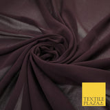 70 COLOURS Plain Dyed Chiffon Fine Soft Georgette Sheer Dress Fabric 57" Wide