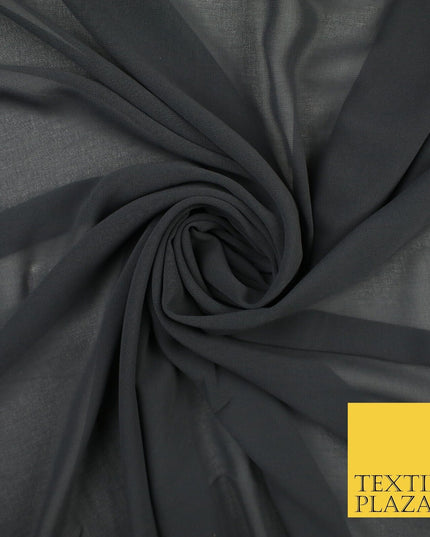 70 COLOURS Plain Dyed Chiffon Fine Soft Georgette Sheer Dress Fabric 57" Wide