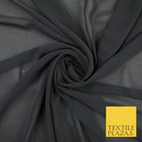 70 COLOURS Plain Dyed Chiffon Fine Soft Georgette Sheer Dress Fabric 57" Wide