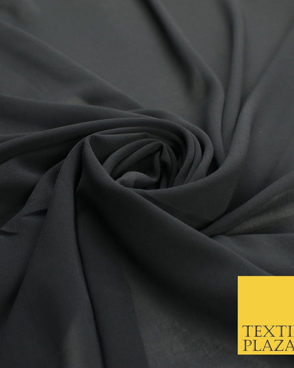 70 COLOURS Plain Dyed Chiffon Fine Soft Georgette Sheer Dress Fabric 57" Wide