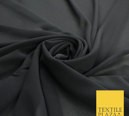 70 COLOURS Plain Dyed Chiffon Fine Soft Georgette Sheer Dress Fabric 57" Wide