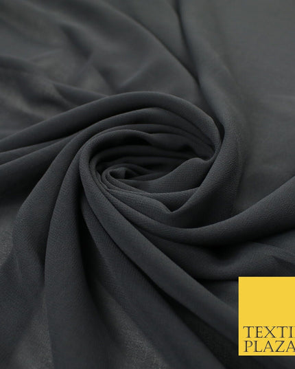 70 COLOURS Plain Dyed Chiffon Fine Soft Georgette Sheer Dress Fabric 57" Wide