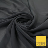 70 COLOURS Plain Dyed Chiffon Fine Soft Georgette Sheer Dress Fabric 57" Wide