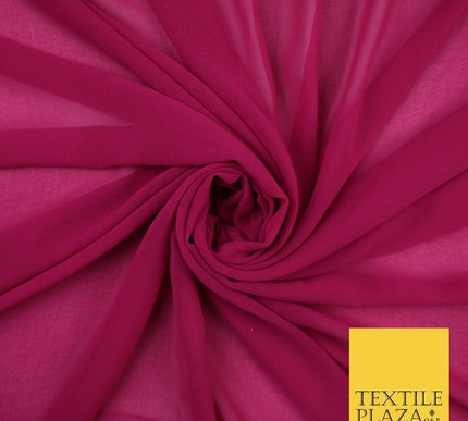 70 COLOURS Plain Dyed Chiffon Fine Soft Georgette Sheer Dress Fabric 57" Wide