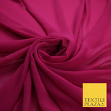 70 COLOURS Plain Dyed Chiffon Fine Soft Georgette Sheer Dress Fabric 57" Wide