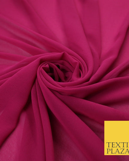 70 COLOURS Plain Dyed Chiffon Fine Soft Georgette Sheer Dress Fabric 57" Wide