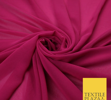 70 COLOURS Plain Dyed Chiffon Fine Soft Georgette Sheer Dress Fabric 57" Wide