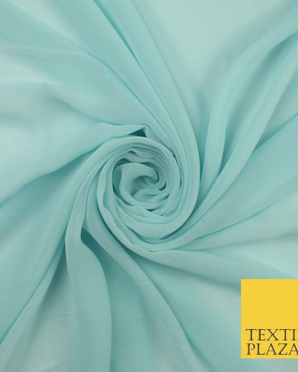 70 COLOURS Plain Dyed Chiffon Fine Soft Georgette Sheer Dress Fabric 57" Wide