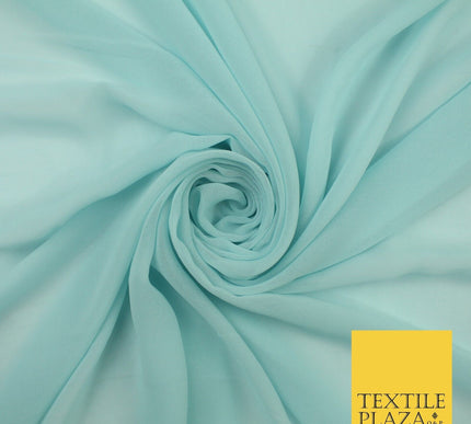 70 COLOURS Plain Dyed Chiffon Fine Soft Georgette Sheer Dress Fabric 57" Wide