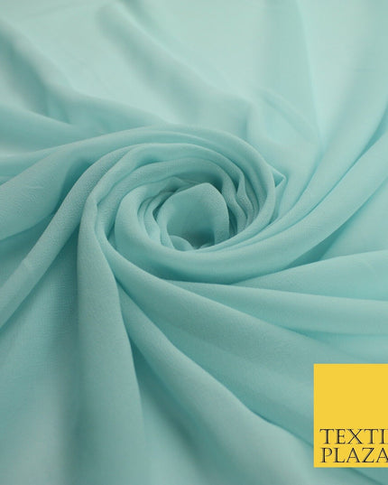 70 COLOURS Plain Dyed Chiffon Fine Soft Georgette Sheer Dress Fabric 57" Wide