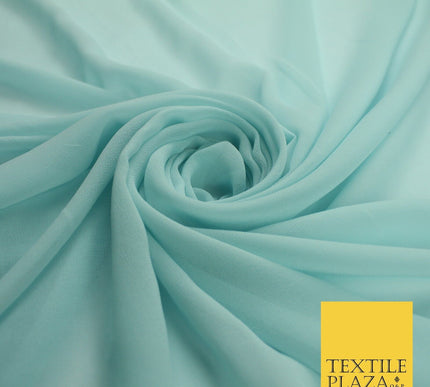 70 COLOURS Plain Dyed Chiffon Fine Soft Georgette Sheer Dress Fabric 57" Wide