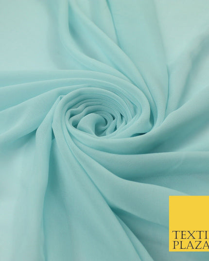 70 COLOURS Plain Dyed Chiffon Fine Soft Georgette Sheer Dress Fabric 57" Wide