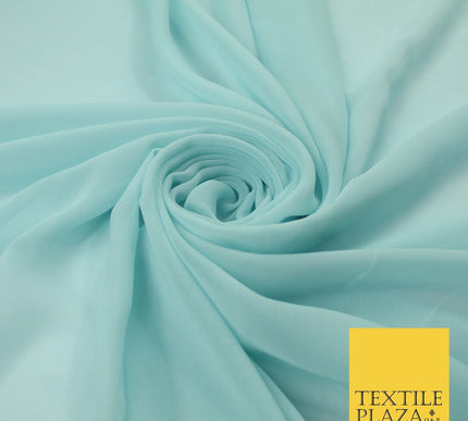 70 COLOURS Plain Dyed Chiffon Fine Soft Georgette Sheer Dress Fabric 57" Wide