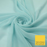 70 COLOURS Plain Dyed Chiffon Fine Soft Georgette Sheer Dress Fabric 57" Wide