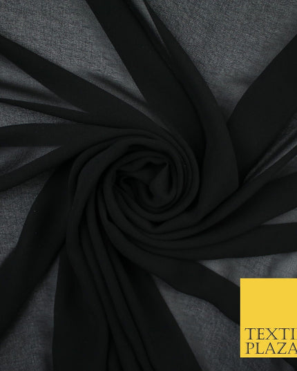 70 COLOURS Plain Dyed Chiffon Fine Soft Georgette Sheer Dress Fabric 57" Wide