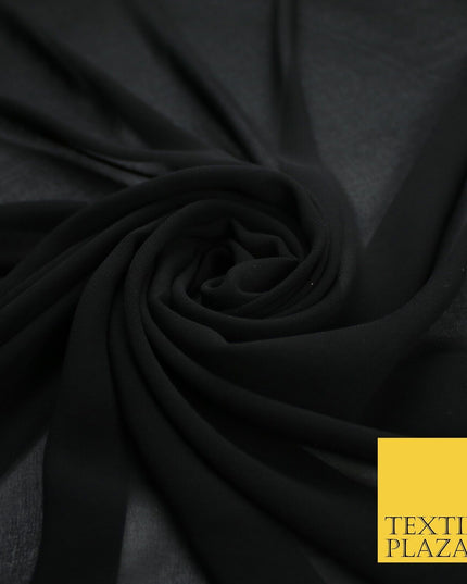 70 COLOURS Plain Dyed Chiffon Fine Soft Georgette Sheer Dress Fabric 57" Wide