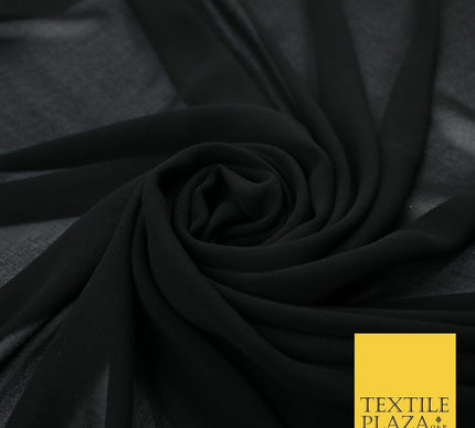 70 COLOURS Plain Dyed Chiffon Fine Soft Georgette Sheer Dress Fabric 57" Wide