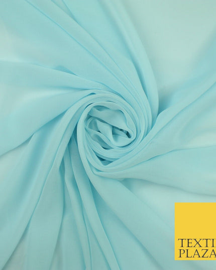 70 COLOURS Plain Dyed Chiffon Fine Soft Georgette Sheer Dress Fabric 57" Wide
