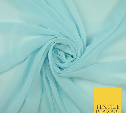 70 COLOURS Plain Dyed Chiffon Fine Soft Georgette Sheer Dress Fabric 57" Wide