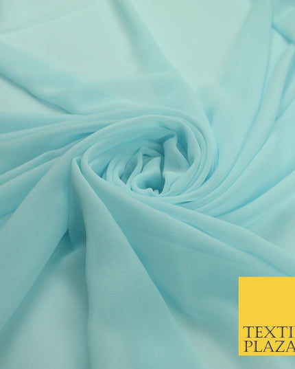 70 COLOURS Plain Dyed Chiffon Fine Soft Georgette Sheer Dress Fabric 57" Wide