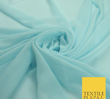 70 COLOURS Plain Dyed Chiffon Fine Soft Georgette Sheer Dress Fabric 57" Wide